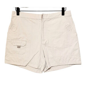 Tsunami 8 Beige Cargo Utility Shorts Women's Pockets Hook Loop Zip Closure